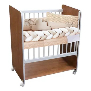 Mini Berço Bed Side New Baby Colchão Grade Móvel Cor Nature Mini Berço Bed Side New Baby Colchão Grade Móvel Cor Nature