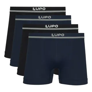 Lupo Kit 4 Cuecas Boxer Lupo Sem Costura Microfibra Masculino Box