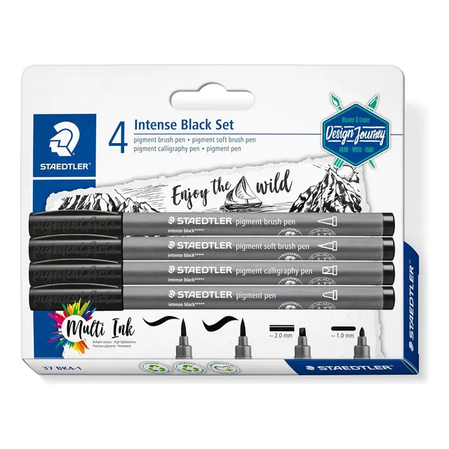 4 Plumones Punta Pincel Caligrafía Brush Lettering Staedtler