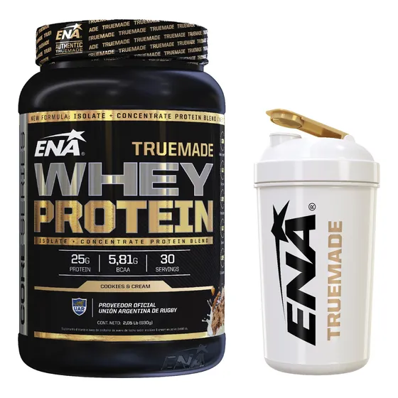 True Made Whey Protein Ena  Suplementos Proteina + Shaker