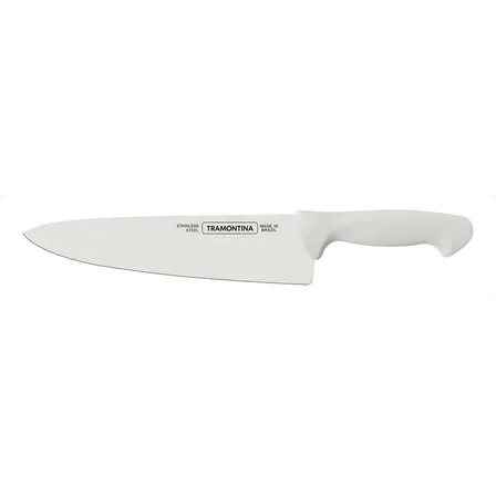 Cuchillo Chef De Cocina De Acero Inoxidable Tramontina Premium 10 Pulgadas – Mango Blanco