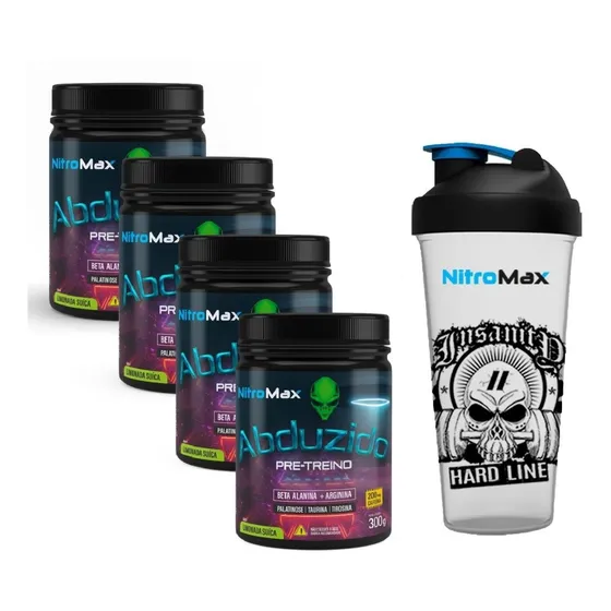 Kit 4x Pre Treino Abduzido 300g + Brinde - Nitromax