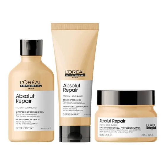 Kit Absolut Repair Loreal Shampoo, Crema Y Máscara