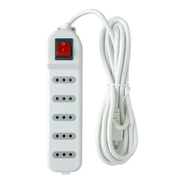 Alargador Electrico 5 Mts 5 Pos Blanco Switch / Promoferta