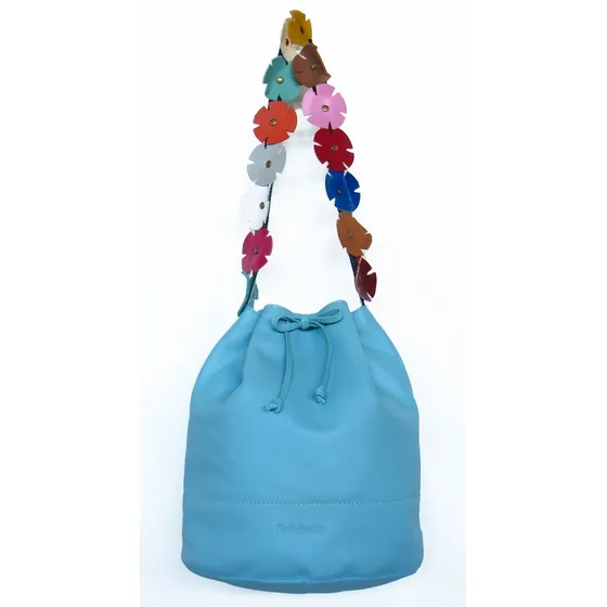 Bolsos Dama Flor De Chocolate Fiori Bucket Hecho En Cuero
