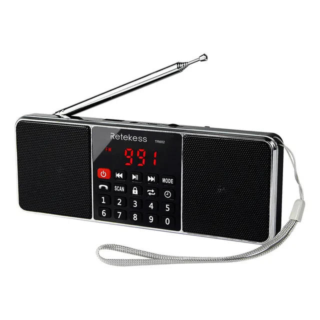 Radio Fm Am Bluetooth Recargable Portátil Entrada Usb Y Tf Estereo Retekess Tr602