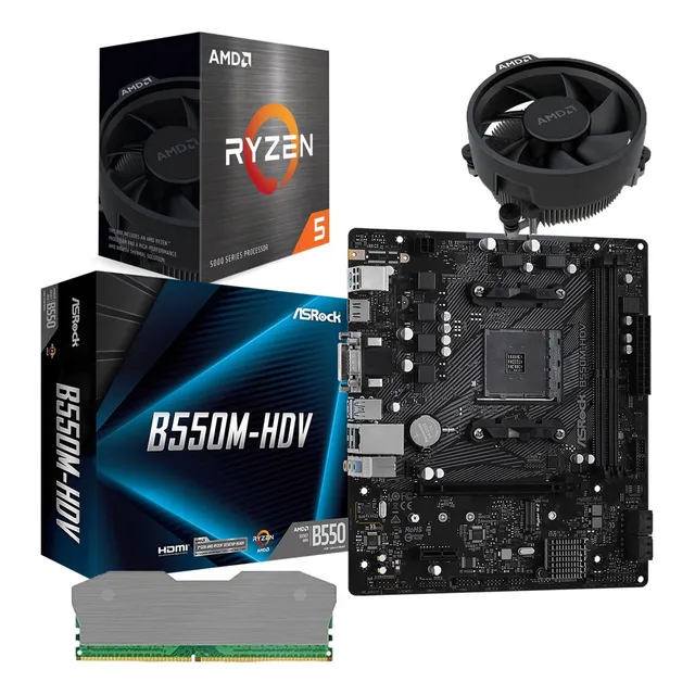 Combo Board B550m Procesador Amd Ryzen 5 5600x Ram 8gb Pc