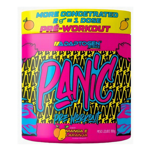 Suplemento Em Pó Adaptogen Science Panic Pré Treino Com Creatina Pote 300g Sabor Manga E L...
