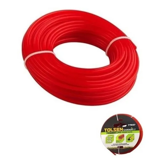 Nylon P/ Desmalezadora Cuadrado 2,7mm X 15mtrs Rojo