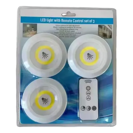 Set 3 Luces Led De Emergencia Inalámbricas Control Remoto Color Blanco - 262083