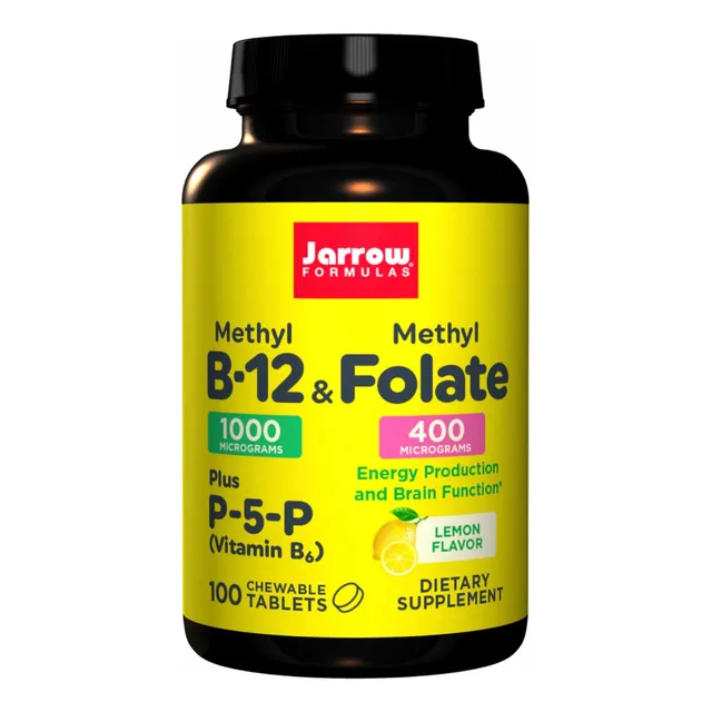 Vitamina B12 1000mcg, 100 Unids. Methylfolate 400mcg Jarrow