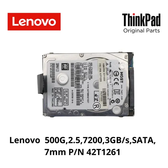 Lenovo Disco Duro 500g,7200,2.5, Sata, Std P/n 42t1261