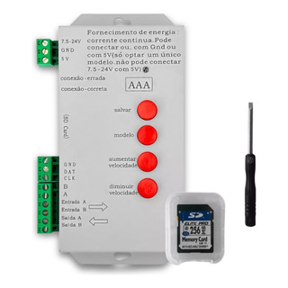 Controladora T1000s Fita D Led Cartão De Memória Personalizo Controladora T1000s Fita D Led Cartão De Memória Personalizo