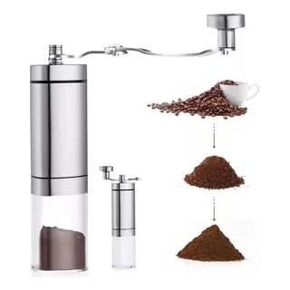 Moedor De Café Manual Inox Com Manivela Giratória Moer Grãos Moedor De Café Manual Inox Com Manivela Giratória Moer Grãos