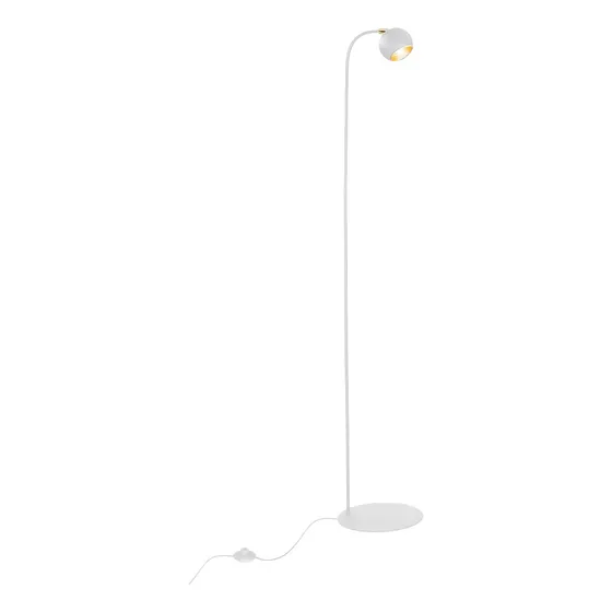 Lampara De Pie Luz Led Bocha Movil Moderna Dormitorio Gu10 Estructura Blanco Pantalla Blanco/dorado