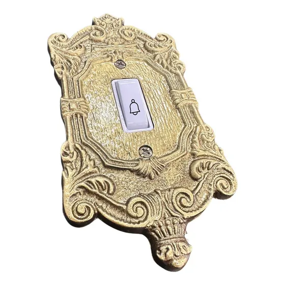 Conjunto Espelho Placa Colonial Com 1 Pulsador Campainha