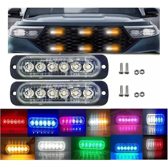 Par Lateral Faro Led Barra Estrobo Patrulla 18 Función Auto