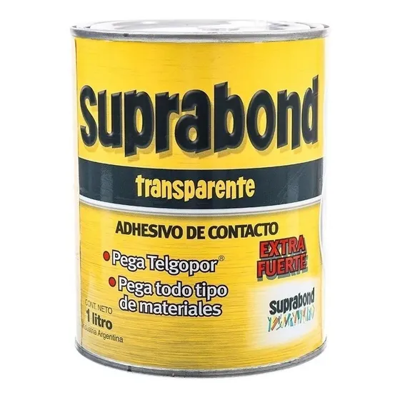 Adhesivo De Contacto Transparente Extra Fuerte Suprabond 1lt