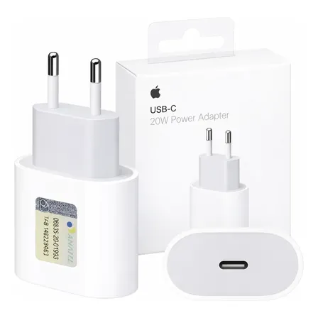 Carregador Fonte Apple iPhone iPad Turbo Original Usb-c 20w Branco