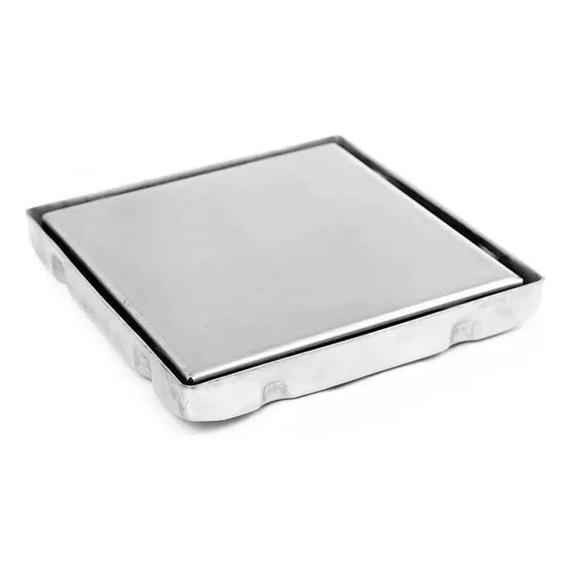 Ralo Em Metal Square Tampa Oculta Invisivel 10x10 Inox