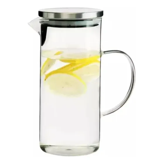 Jarra Vidro Borossilicato 1,5l Tampa Inox Resistente Cor Transparente