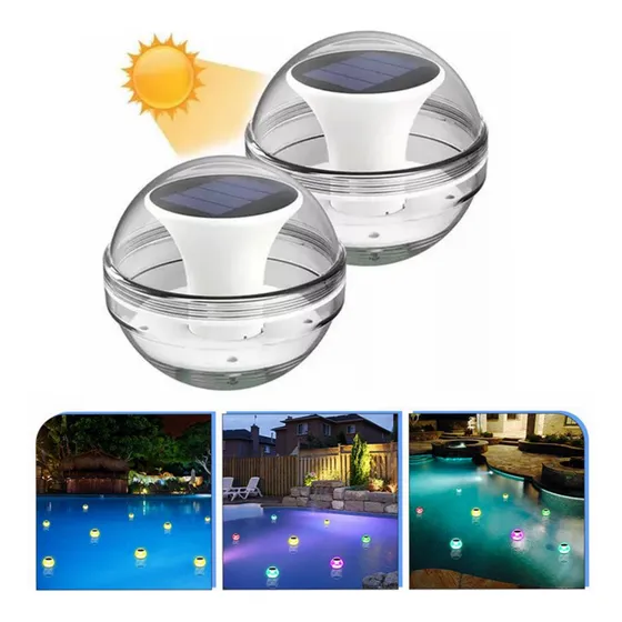 2 Pcs Luces Led Solares Para Piscinas Luz Nocturna Flotante