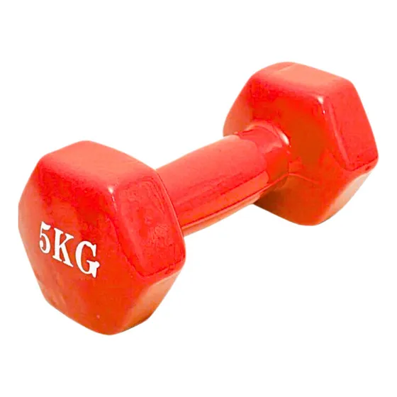 Mancuerna Pesa Hexagonal 5kg Fitness Color Azul