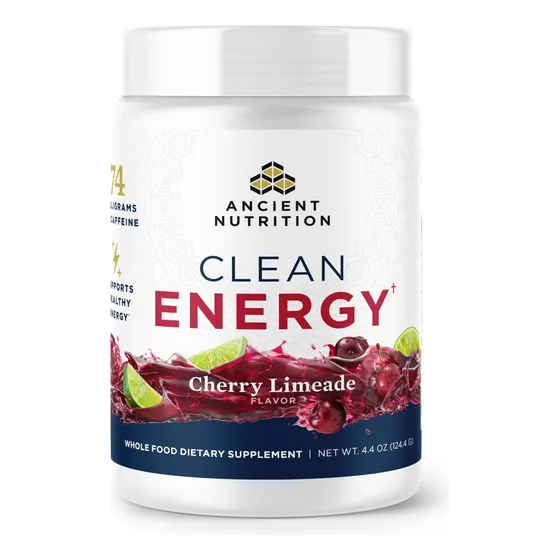 Polvo De Energía Limpia De Ancient Nutrition, Cereza, Limead