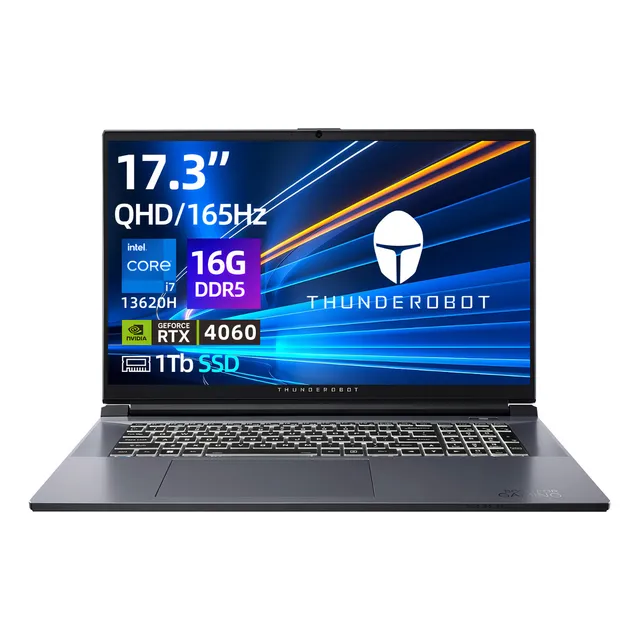 Rtx4060 Laptop Gamer 17.3'' QHD 2560*1440 165Hz Thunderobot 911plus I7 13620h DDR5 16GB 1TB Windows 11 Pro Notebook Portátil