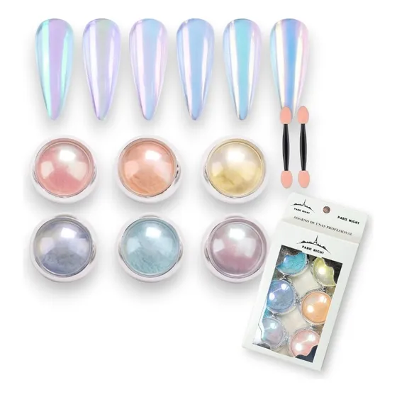 Efecto Aurora Nail Art Deco Pack Por 6 Potes Paris Night