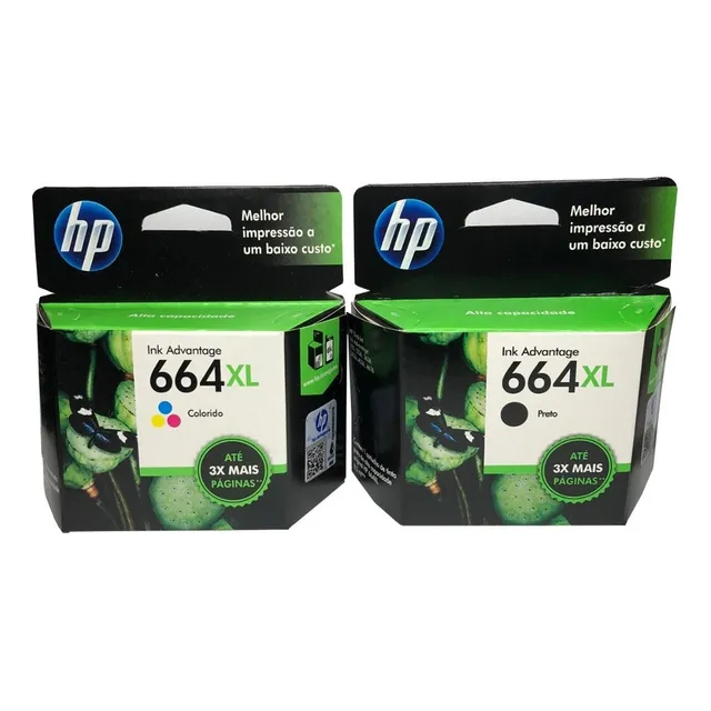 Kit de cartuchos de tinta negra y color 664xl para impresora