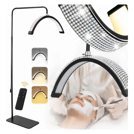 Luminária Led Meia Lua Estética Maquiagem Cílios Salão Unha