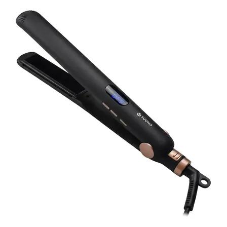 Planchita De Pelo Suono Con Turmalina Keratina 28mm Alisador LCD Color Negro
