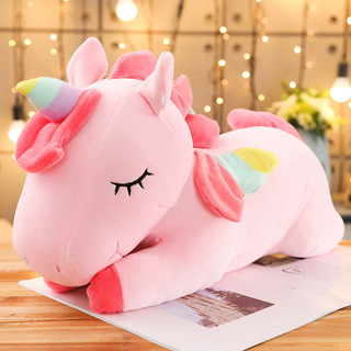 Almohada De Peluche Con Forma De Unicornio, Arcoíris Y Pegas Almohada De Peluche Con Forma De Unicornio, Arcoíris Y Pegas