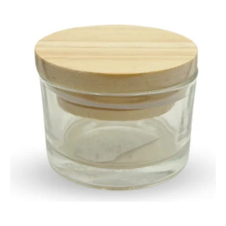 Frasco De Vidrio Circular Con Tapa De Bambú 36 Ml Frasco De Vidrio Circular Con Tapa De Bambú 36 Ml