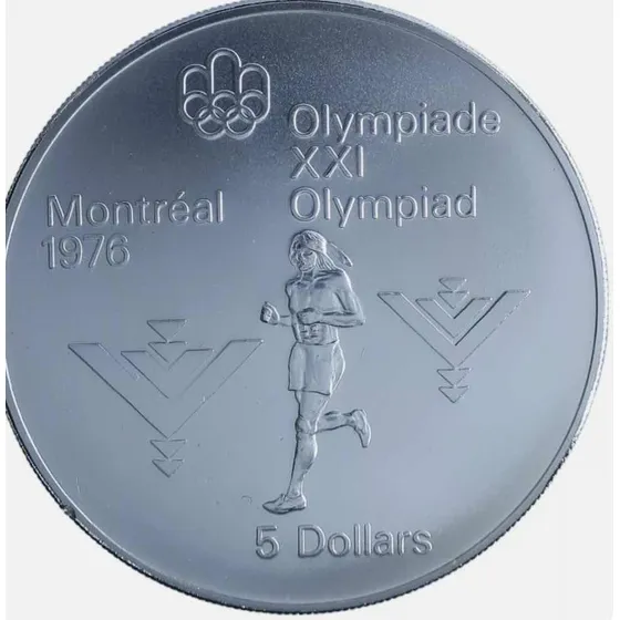 Moeda Em Prata 1976 Olimpíadas De Montreal - 5 Dólares