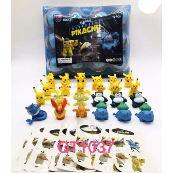 Huevo Sorpresa De Figuras De Pokémon Pikachu C/ Calcomanías 
