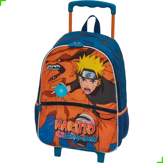 Mochila Carrinho Naruto Shippuden Kurama Azul Pacific