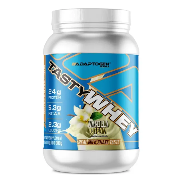 Suplemento Tasty Whey 3w Gourmet Whey Protein Adaptogen Science Pote 900g Sabor Baunilha