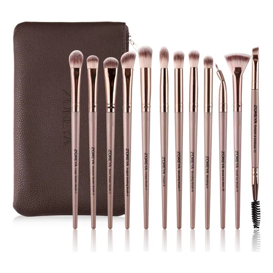 Set De Brochas De Maquillaje Z'oreya Eye De 12 Piezas Con Bo