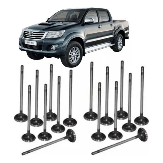 Jogo Valvulas Escape Admissao Hilux 3.0 2005 A 2015 16pçs