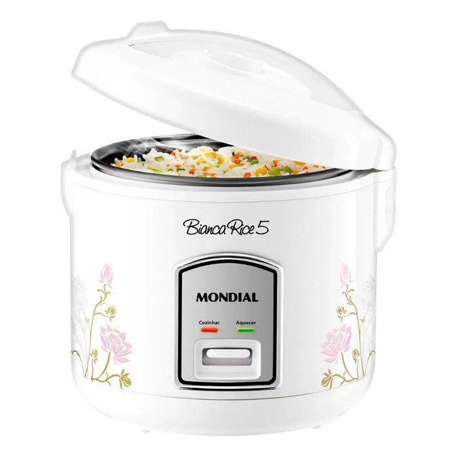 Panela De Arroz Npe-05-5 Bianca Rice 5 400w Branco Mondial Frequência 60hz 110v Panela De Arroz Npe-05-5 Bianca Rice 5 400w Branco Mondial Frequência 60hz 110v
