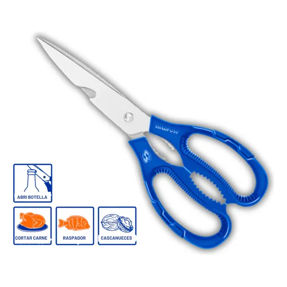 Tijera Multiuso Cocina Destapador Raspador Cascanueces 8''