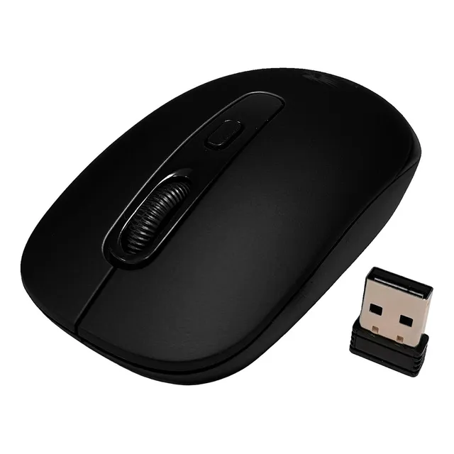 Mouse Inalámbrico Ergonómico Óptico Y Con Receptor Usb - W83 Color Negro