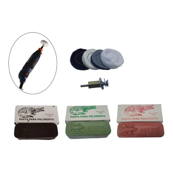 Kit Polimento Ouro Prata Cromados Micro Retifica Rodas 2 Pol