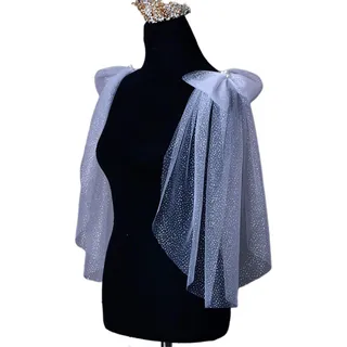 Nuevo (d) Estola De Hombro Brillante For Bodas, Boda, Tul, Nuevo (d) Estola De Hombro Brillante For Bodas, Boda, Tul,