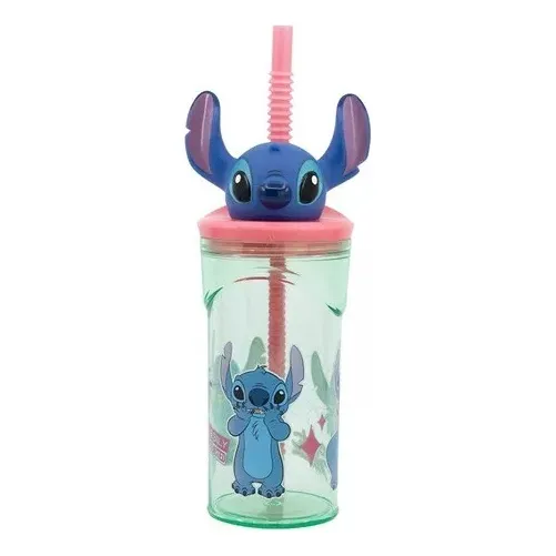 Vaso Alto Con Tapa Y Forma Disney