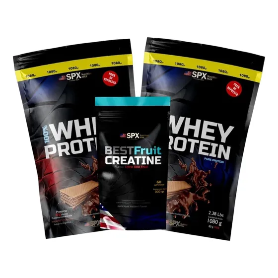 Whey Protein 2 Kg + Creatina Spx 300 Gr Saborizada