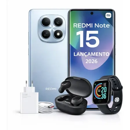 Celular Xiaomi Redmi Note 15 256gb 8gb Ram Lançamento 2026 Azul