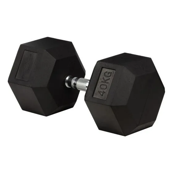 Mancuerna Encauchetada Kg (hexagonal) Db-r-301 Sportfitness Color 40 Kg